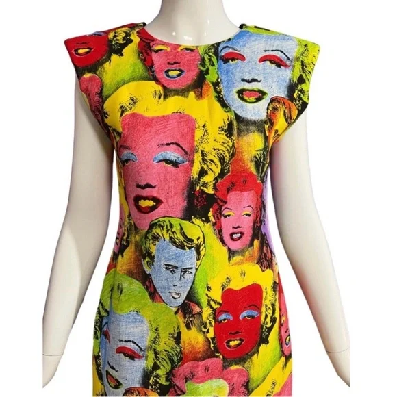 Versace Andy Warhol Pop Art Mini Dress Size 6 - Picture 3 of 6